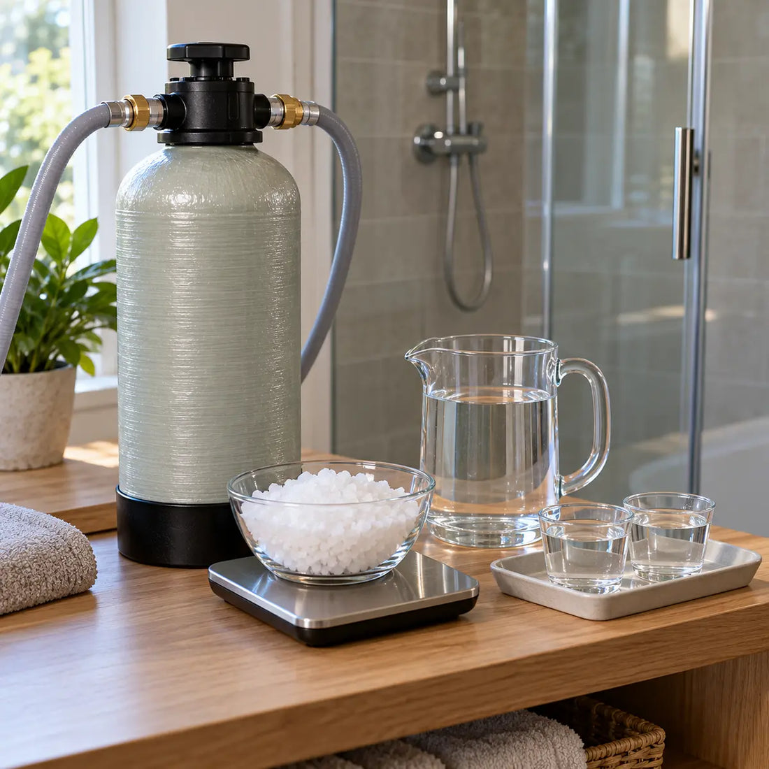 Portable Shower Softener Brine Ratio: Measurement Guide