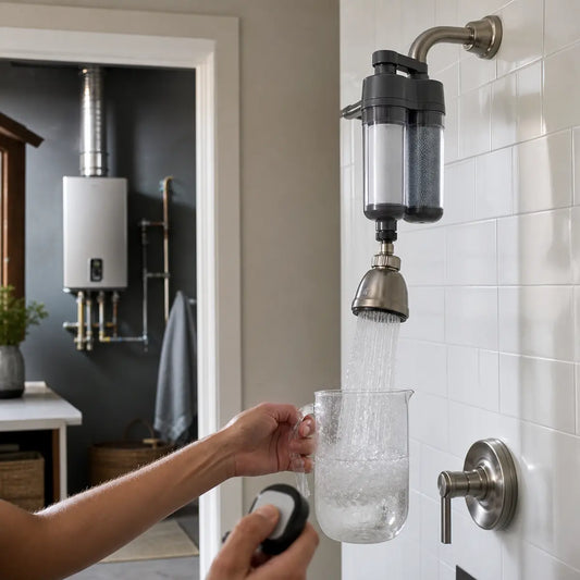 Shower Softener With a Tankless Heater: Test Flow