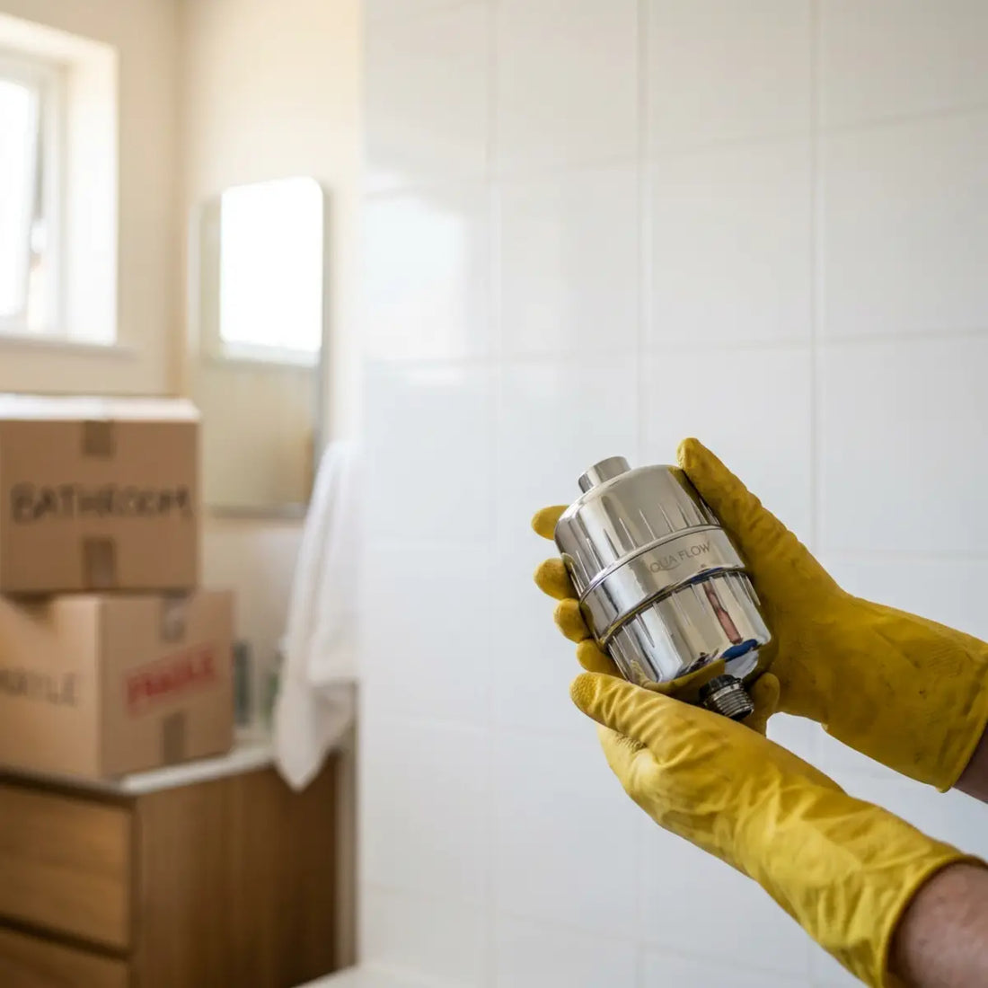 We Tested Shower Softener Storage for Renters Moving
