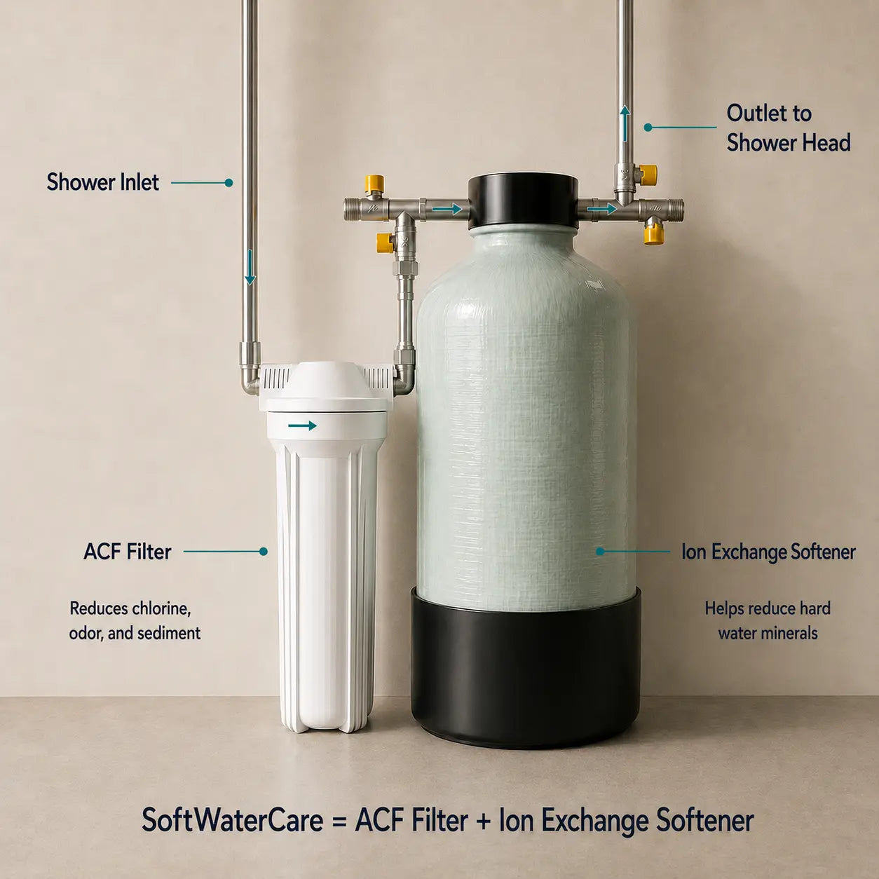 Shower Water Softener System
