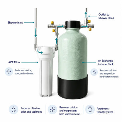 Shower Water Softener System for Hard Water